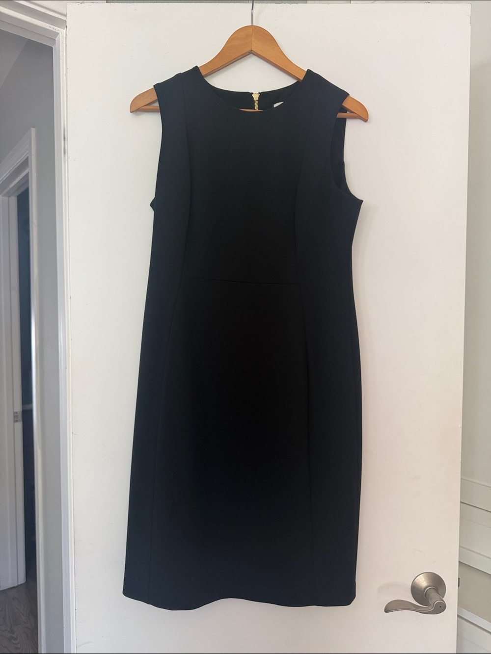 Calvin Klein Sleek Black Midi Sheath Dress